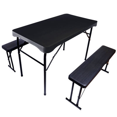 Arredamento esterno Metallo di plastica pieghevole Picnic Tavolo da pranzo Sedile panchina Set per giardino
