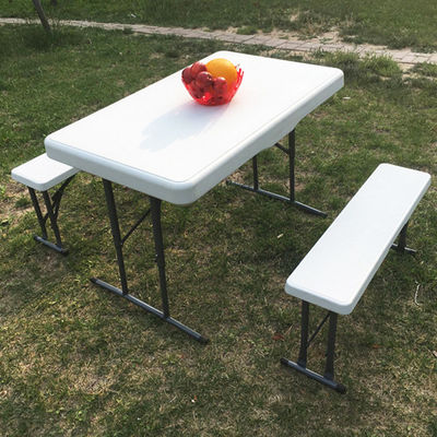Arredamento esterno Metallo di plastica pieghevole Picnic Tavolo da pranzo Sedile panchina Set per giardino