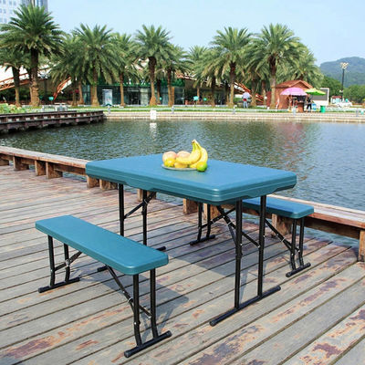 Arredamento esterno Metallo di plastica pieghevole Picnic Tavolo da pranzo Sedile panchina Set per giardino