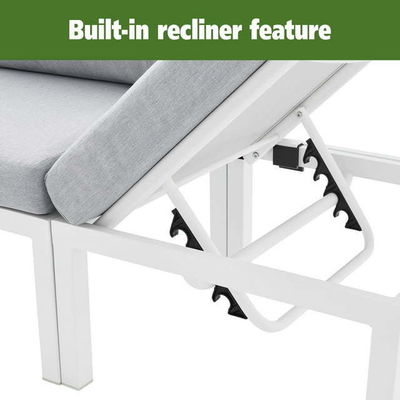 Mobili da esterno Divano sezionale a forma di L Plastica legno di teak Corner Lounge Set per il ponte