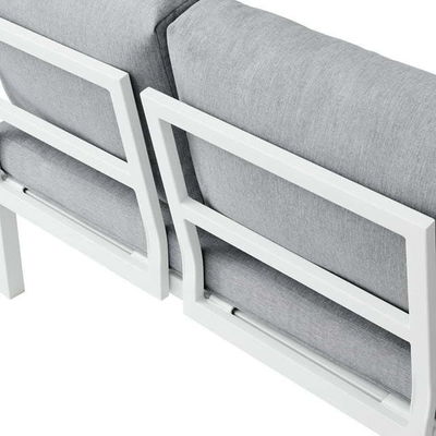 Mobili da esterno Divano sezionale a forma di L Plastica legno di teak Corner Lounge Set per il ponte