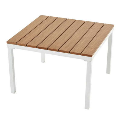 Mobili da esterno Divano sezionale a forma di L Plastica legno di teak Corner Lounge Set per il ponte