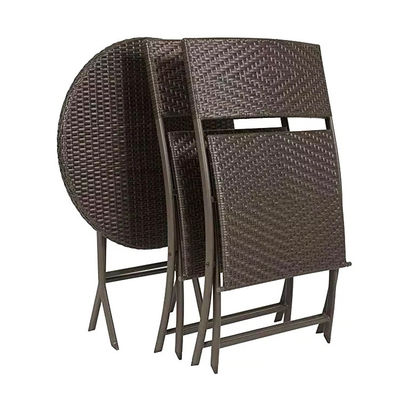 Eventi di banchetto all' aperto Pieghevole PE Rattan Wicker Sedile da caffè con logo personalizzato