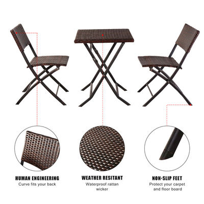 Eventi di banchetto all' aperto Pieghevole PE Rattan Wicker Sedile da caffè con logo personalizzato
