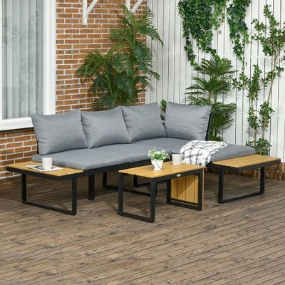 Set di divani AJUNION Set di alluminio per mobili da giardino modulari