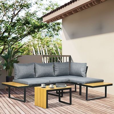 Set di divani AJUNION Set di alluminio per mobili da giardino modulari