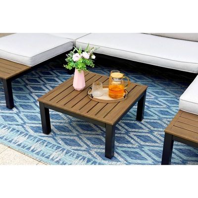 Set di patio modulare in alluminio AJUNION Forma U Grandi mobili da esterno Divano sezionale