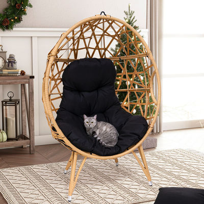 Generale Arredamento esterno ripiegato Sì Rotondo Pe Rattan Wicker Uovo Divano Sedile con cuscino