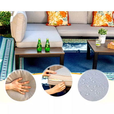Set di patio modulare in alluminio AJUNION Forma U Grandi mobili da esterno Divano sezionale
