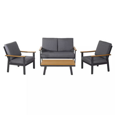 Divano da giardino specifico AJUNION 4 pezzi mobili da esterno in alluminio set con tavolo da caffè
