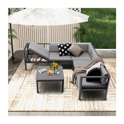 Modern Design Garden Sofa Set AJUNION Mobili per patio in alluminio con schiena regolabile