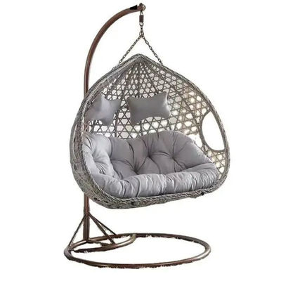 Balcone esterno Cortile giardino Patio Pe Rattan Wicker Egg Swing Chair con stand