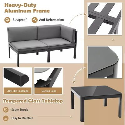 Modern Design Garden Sofa Set AJUNION Mobili per patio in alluminio con schiena regolabile