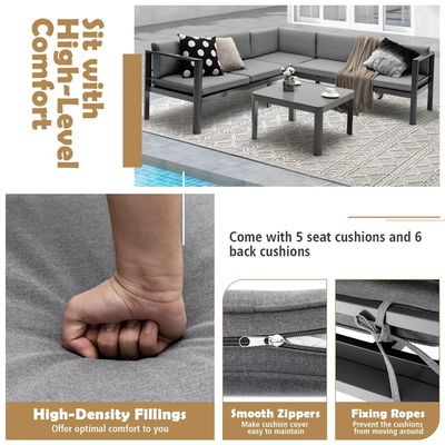 Modern Design Garden Sofa Set AJUNION Mobili per patio in alluminio con schiena regolabile
