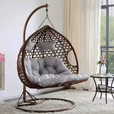 Balcone esterno Cortile giardino Patio Pe Rattan Wicker Egg Swing Chair con stand