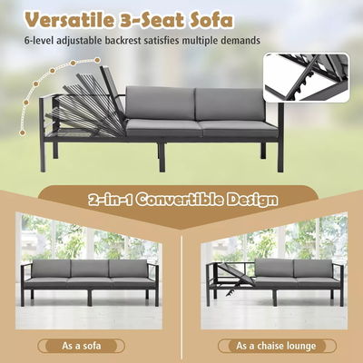 Modern Design Garden Sofa Set AJUNION Mobili per patio in alluminio con schiena regolabile