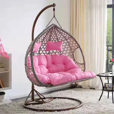 Balcone esterno Cortile giardino Patio Pe Rattan Wicker Egg Swing Chair con stand