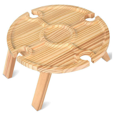 Tavolo rotondo pieghevole portatile in legno per campeggio all'aperto Viaggi e picnic in spiaggia
