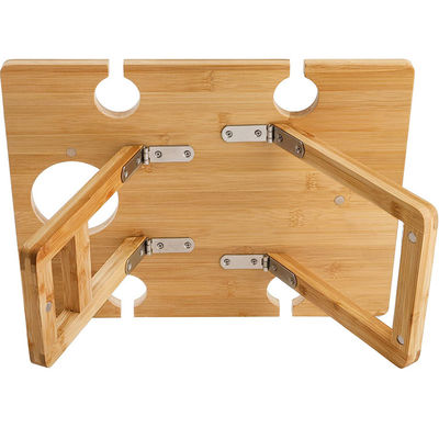 Tavolo da picnic portatile per snack e vino in legno di bambù
