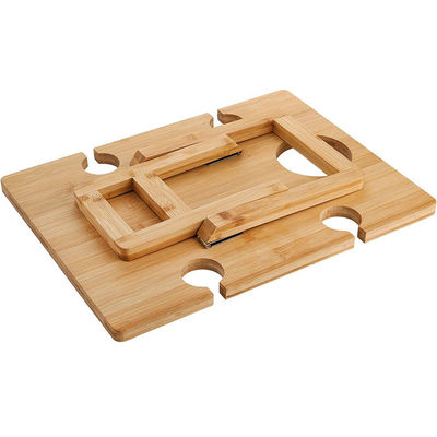 Tavolo da picnic portatile per snack e vino in legno di bambù
