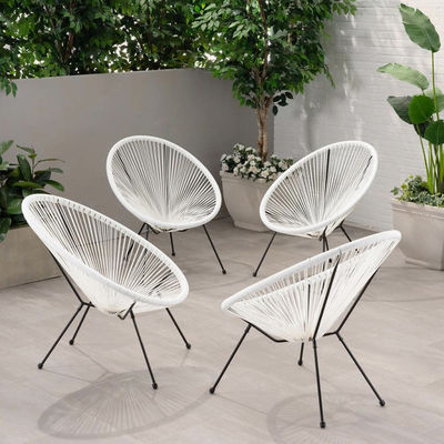 Sedile Acapulco a telaio metallico di plastica di rotino per balcone esterno