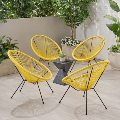 Sedile Acapulco a telaio metallico di plastica di rotino per balcone esterno