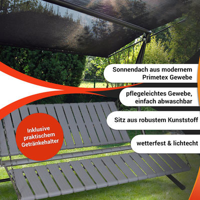 Balcone giardino piscina spiaggia amaca da 3 posti con salotto in metallo sedia a dondolo e cuscino