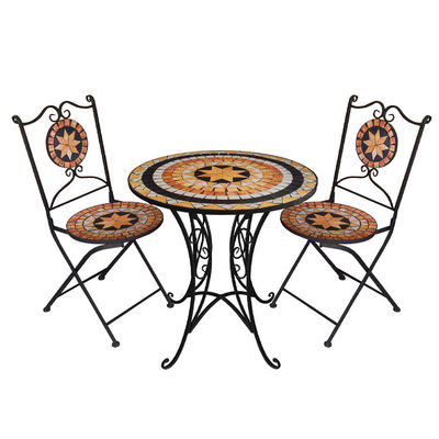 Patio esterno giardino Bistro telaio in ferro Nordic antico 2 posti tavolo da pranzo e sedia