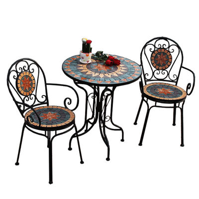 Patio esterno giardino Bistro telaio in ferro Nordic antico 2 posti tavolo da pranzo e sedia