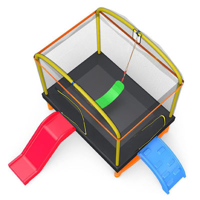 Fitness per bambini Unisex Iron Frame Indoor Outdoor Trampoline con scala da arrampicata e scivolo