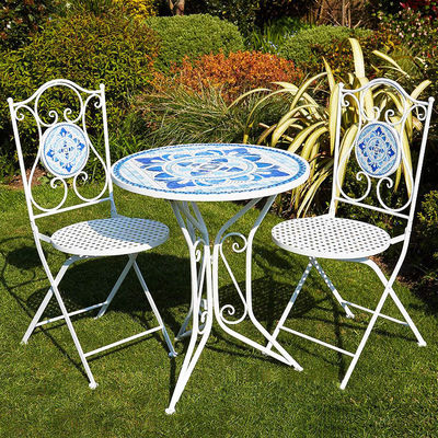 European Outdoor Bistro Set per balcone piccolo giardino da tre pezzi