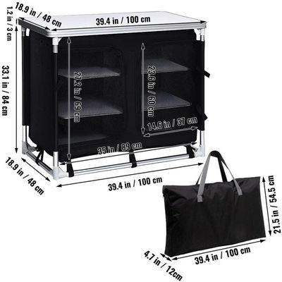 Giardino esterno Patio Metallo Picnic Organizzatore di magazzino Armadio Cucina Campeggio Tavolo da cucina