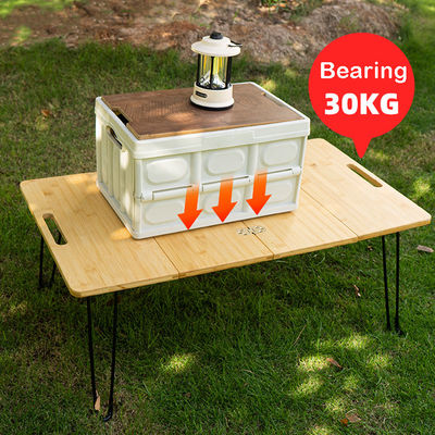 Parco Picnic all'aperto Barbecue Bambù Tavola di legno Mdf Piccolo Tavolo di campeggio pieghevole portatile con gamba di metallo