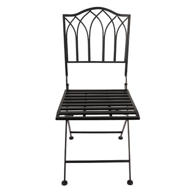Bistro all'aria aperta Garden Cafe High Back White Forged Iron Metal Folding Chair per eventi di matrimonio