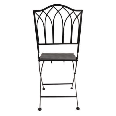 Bistro all'aria aperta Garden Cafe High Back White Forged Iron Metal Folding Chair per eventi di matrimonio