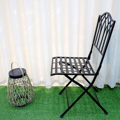 Bistro all'aria aperta Garden Cafe High Back White Forged Iron Metal Folding Chair per eventi di matrimonio