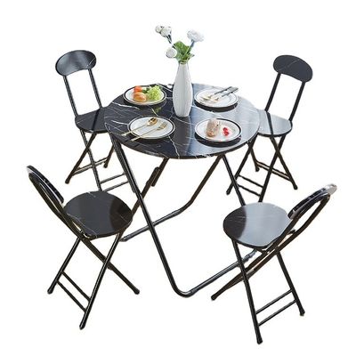 Campeggio all'aria aperta Bistro Cafè Balcone Giardino Patio Metallo Legno Rotondo Tavolo Pieghevole Portatile per Festa