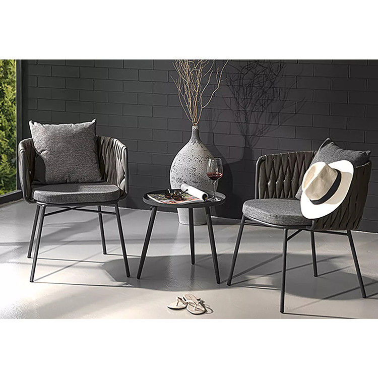 Arredamento esterno Set da giardino in acciaio Rattan di plastica 2 posti a sedere Bistro Set per patio
