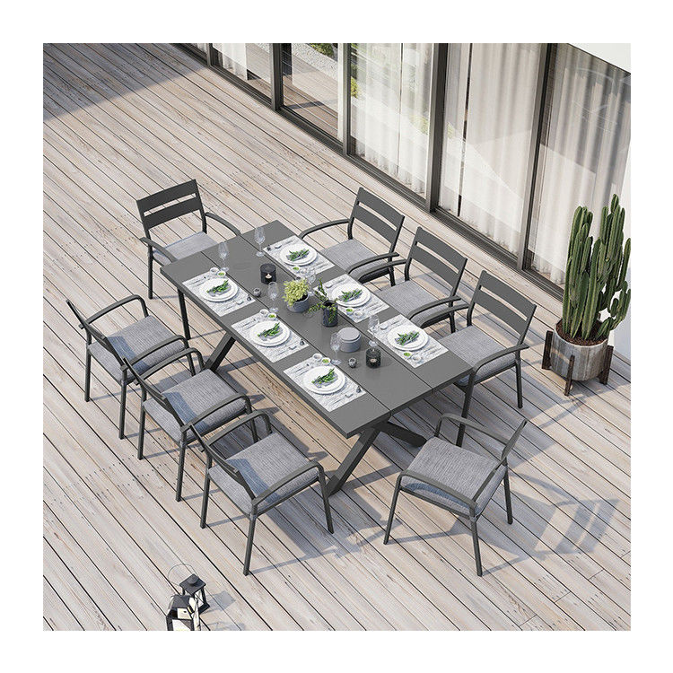 AJUNION X Form Outdoor Dining Set per ristorante 76"D x 36"W x 30'H