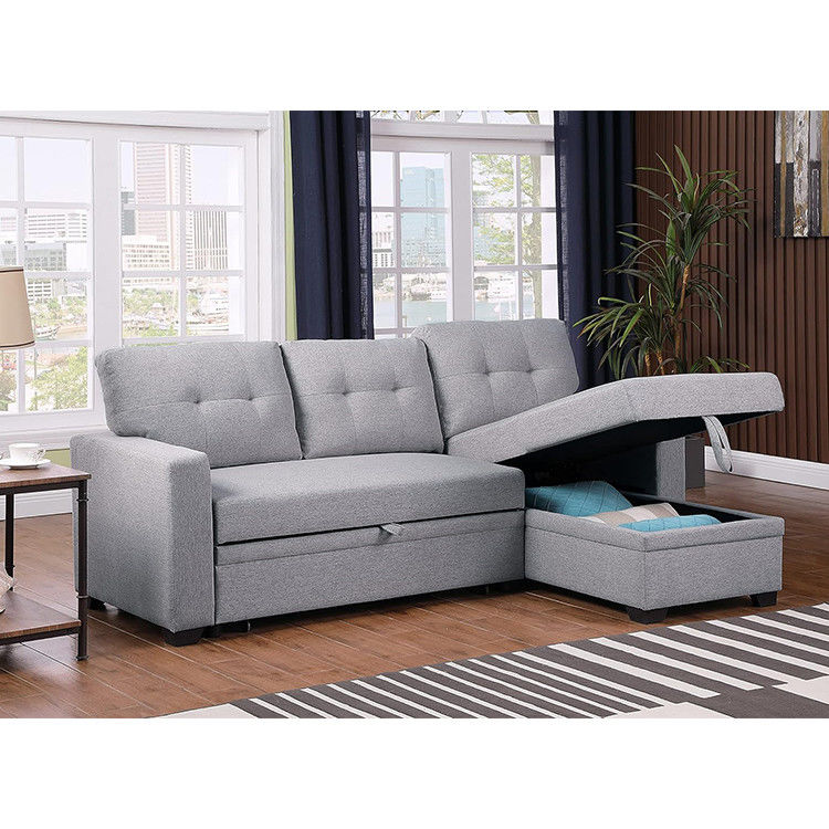 Imballaggio per posta Tutto il tempo Tessuto a forma di L Divano sezionale Letto salotto Set con cuscini