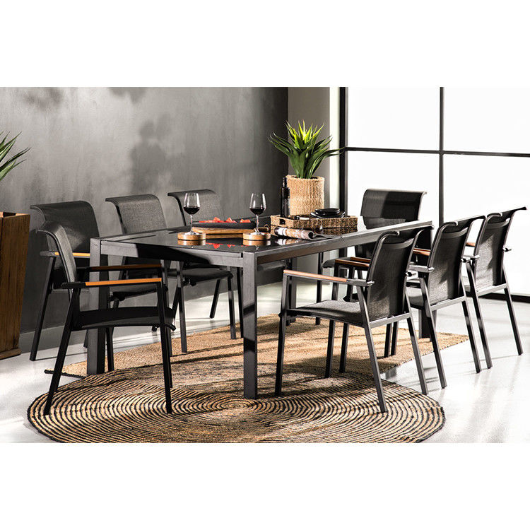 Tavolo da pranzo estensibile da 8 posti con poltrona in design di lusso moderno