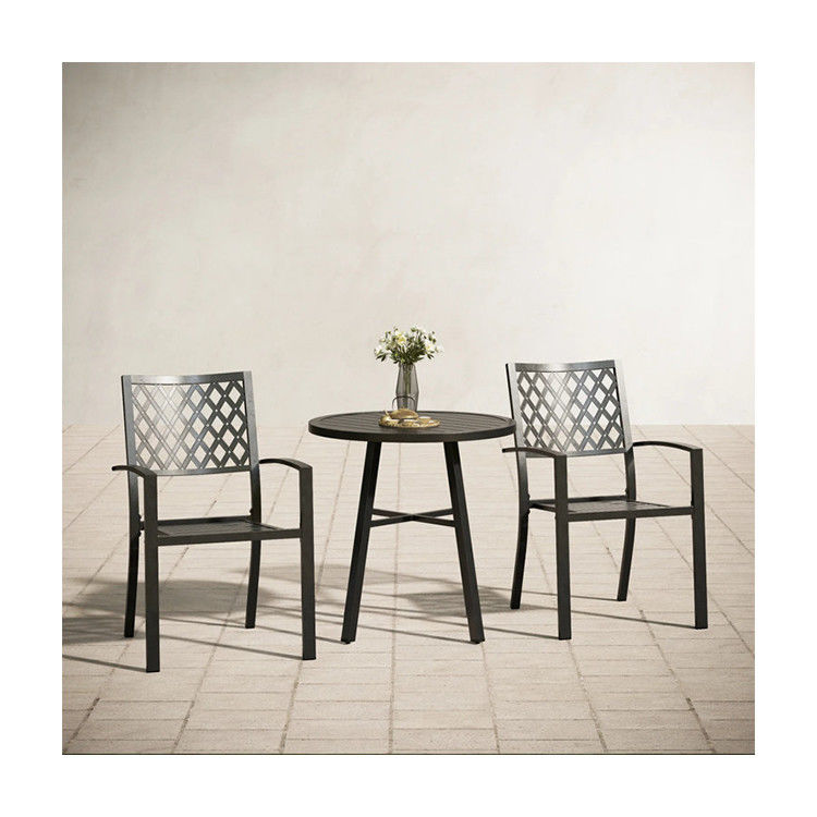Balcone esterno Bistro Set Arredamento da giardino in metallo con design pieghevole e 2 posti a sedere