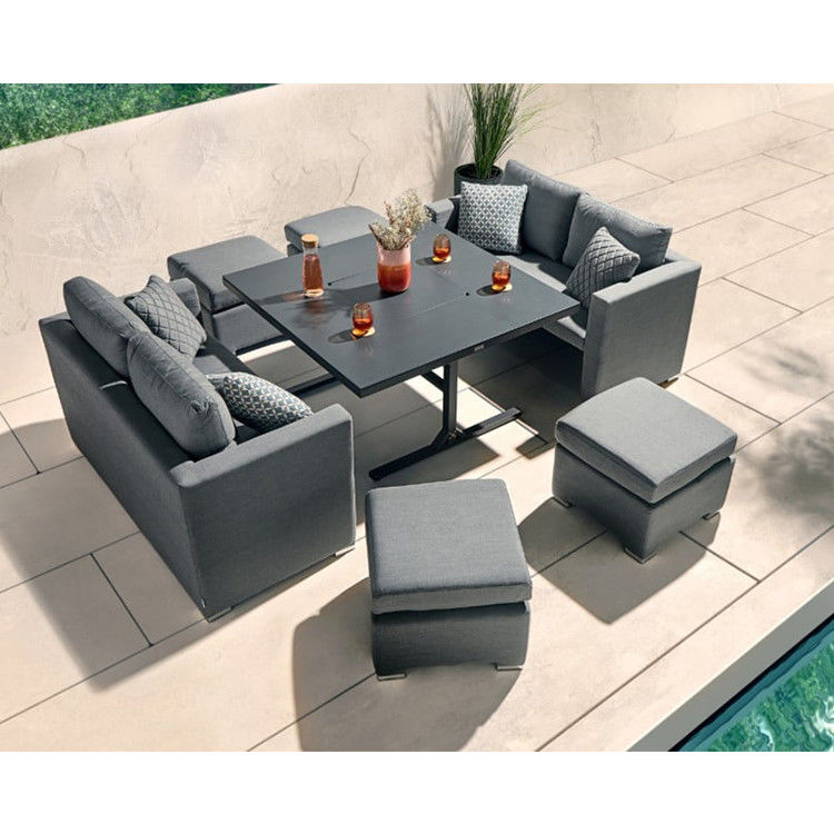 Moderno design mobili da giardino Divano Set con camino Tavolo Tavolo Dimensioni W126 x D126 x H71cm