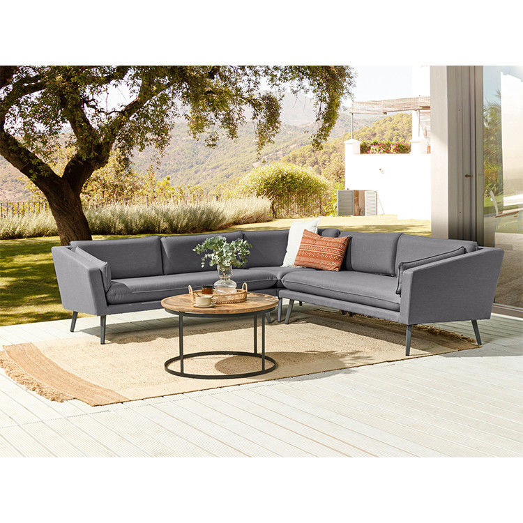 Moderno design stile cuscino grigio tutto tempo divano di tessuto set mobili per giardino villa