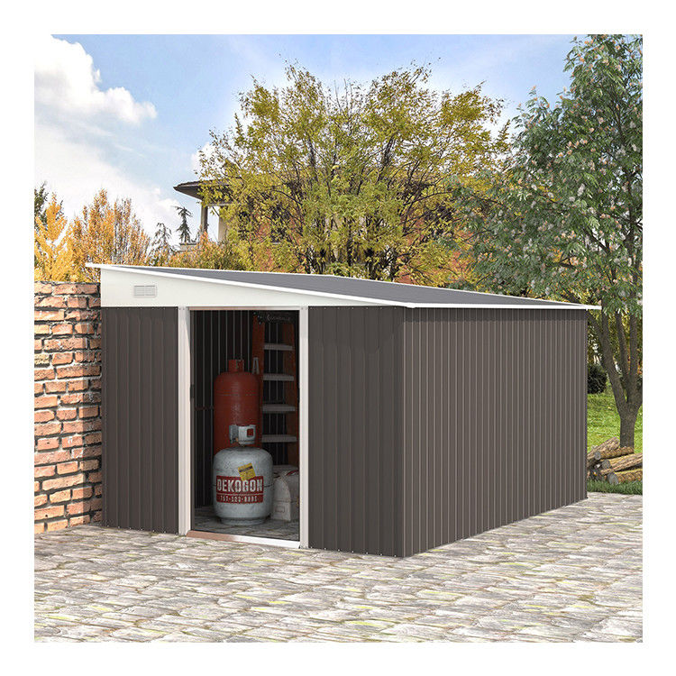 11x9ft Metal Outdoor Shed Casa magazzino Edificio giardino Shed con finitura rivestita in polvere