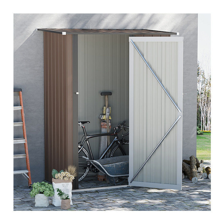 AJUNION 5x3FT Galvanizzato Steel Outdoor Shed per strumenti sostenibili e deposito di biciclette