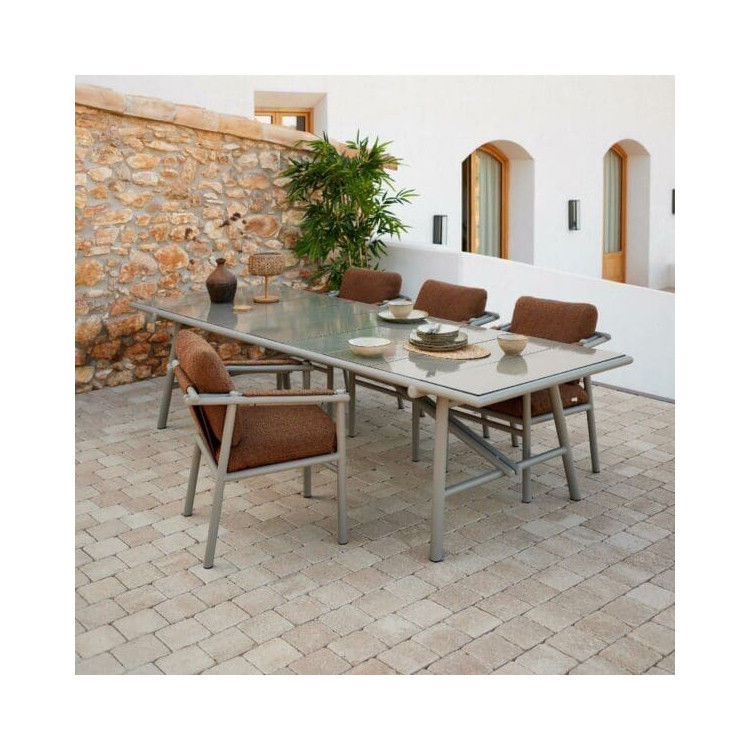 Set da pranzo all'aperto minimalista AJUNION Mobili in alluminio di lusso per giardino o cottage