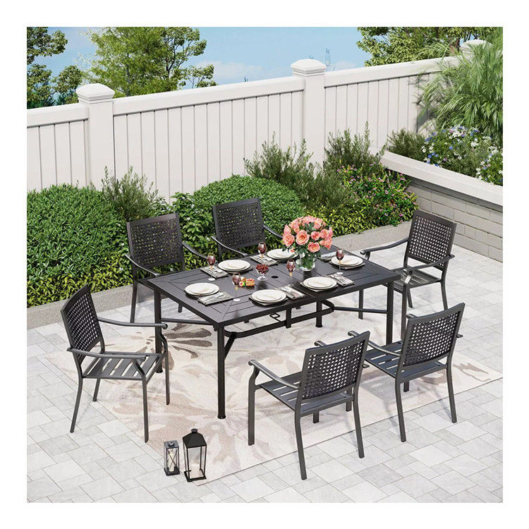Set giardino AJUNION elegante e funzionale con L64 x W39 x H29 Inch Dimensioni del tavolo da pranzo
