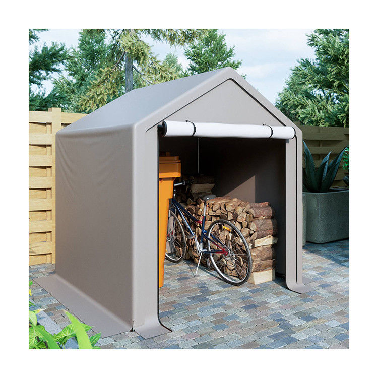 Copertura del tetto in tessuto PE AJUNION Tenda di stoccaggio esterna da 6,2x5,6 piedi Metal Garden Bike Shed per attrezzi Legna da ardere