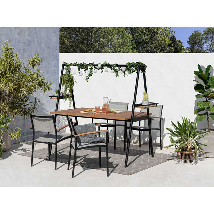 Set giardino in metallo AJUNION Moderno design 4 posti Set da pranzo all'aperto per mobili da patio